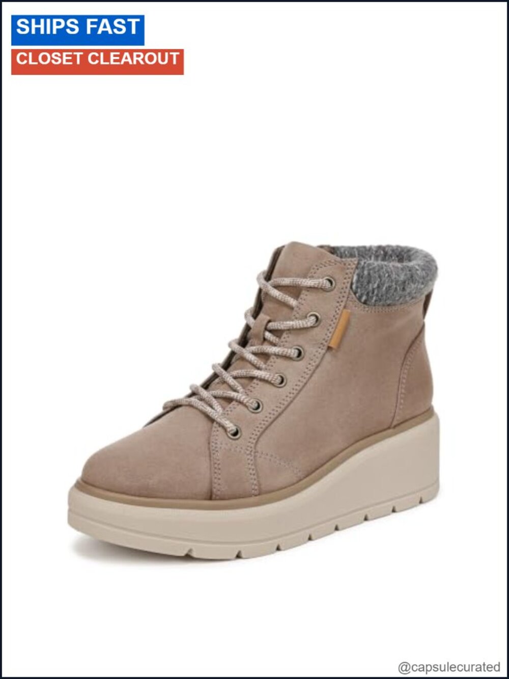 Dr Scholls Women's Alpine Lace Up Ankle Boots Microfiber Wedge Comfort
